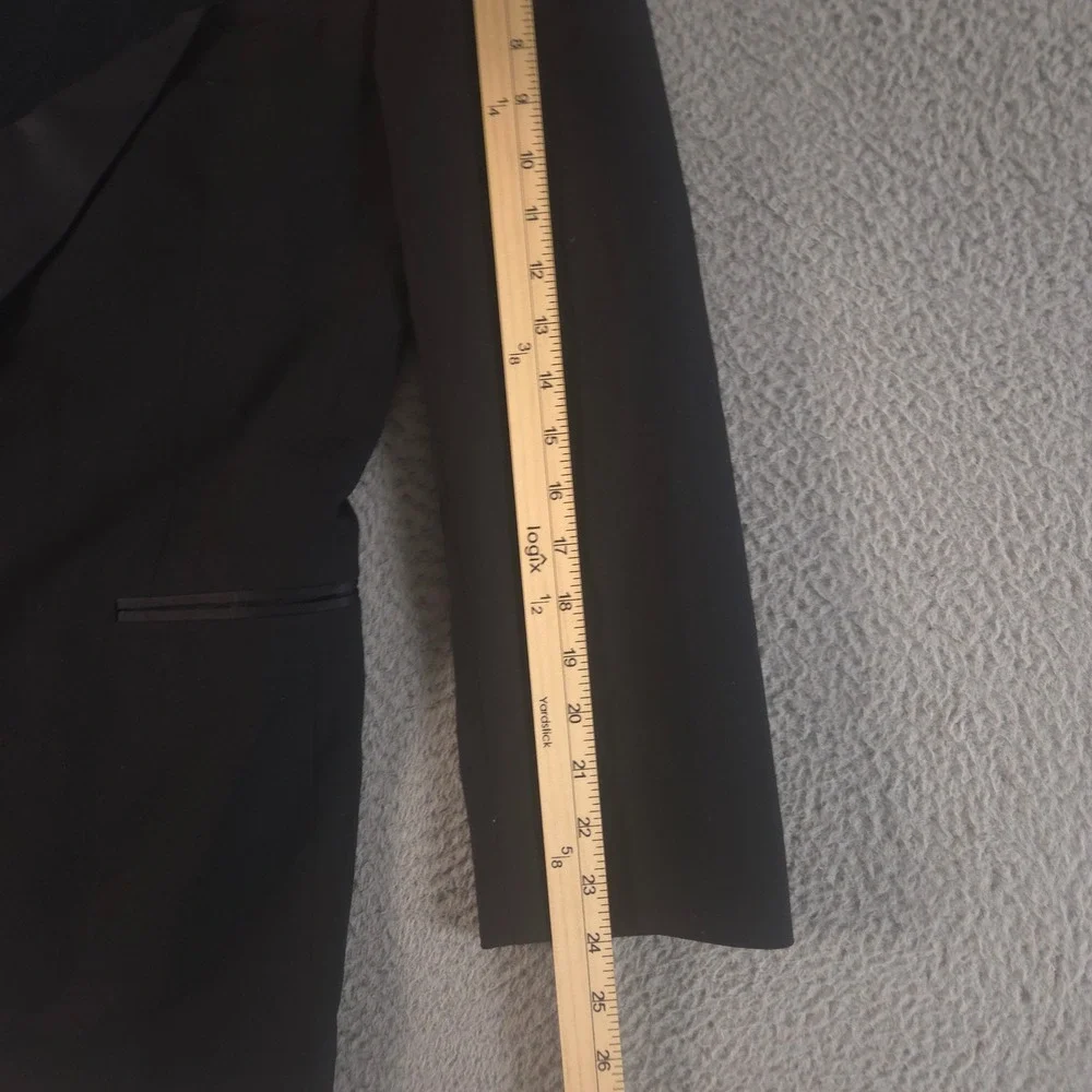 VINTAGE Christian Dior Tuxedo Mens 40R Black Peak Lapel Satin Trim Blazer 90s